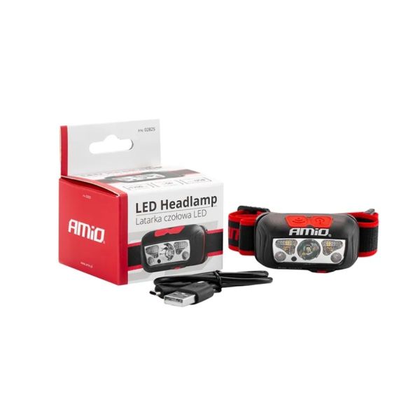 Amio LED headlamp 6500k (USB charging)