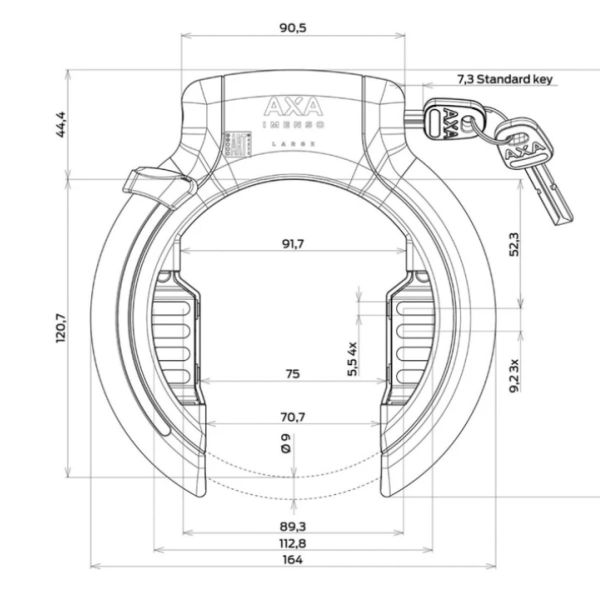Axa horseshoe lock Imenso large opening