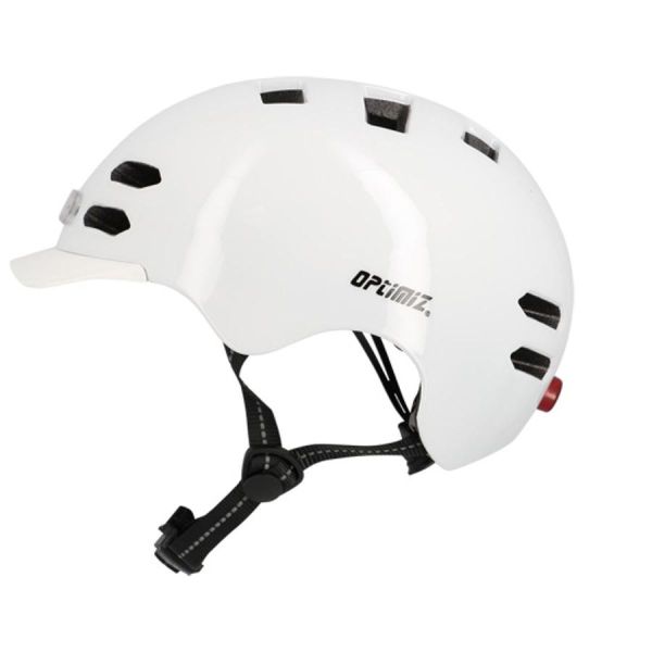 Optimiz urban helmet 0374 white LED lighting front and rear