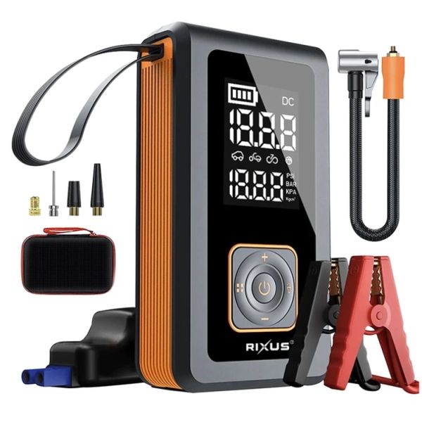 Rixus 8000mAh Inflator/Jump Starter